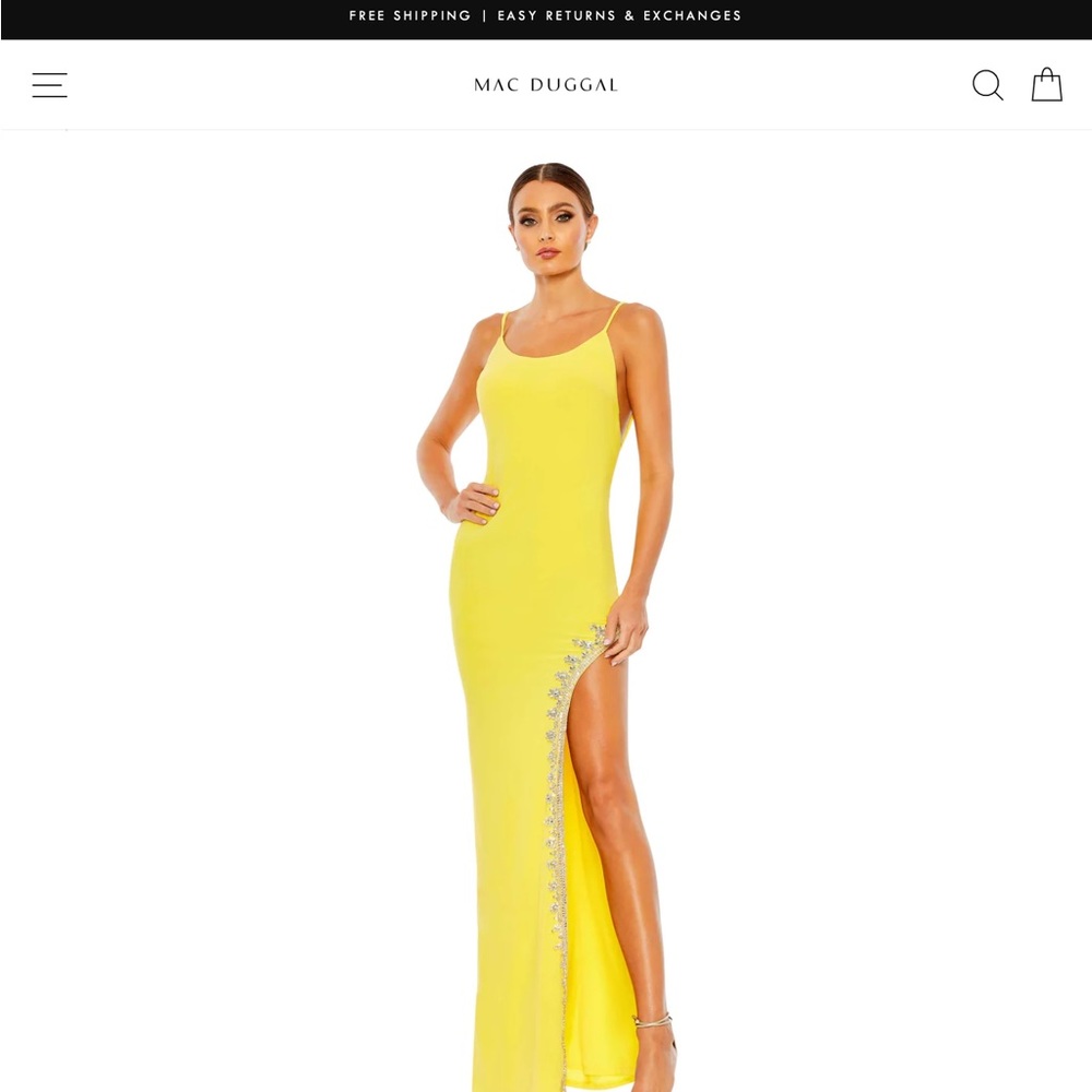 Mac Duggal Yellow Maxi Dress